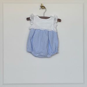 Janie and Jack | Baby Eyelet Striped Seersucker Romper